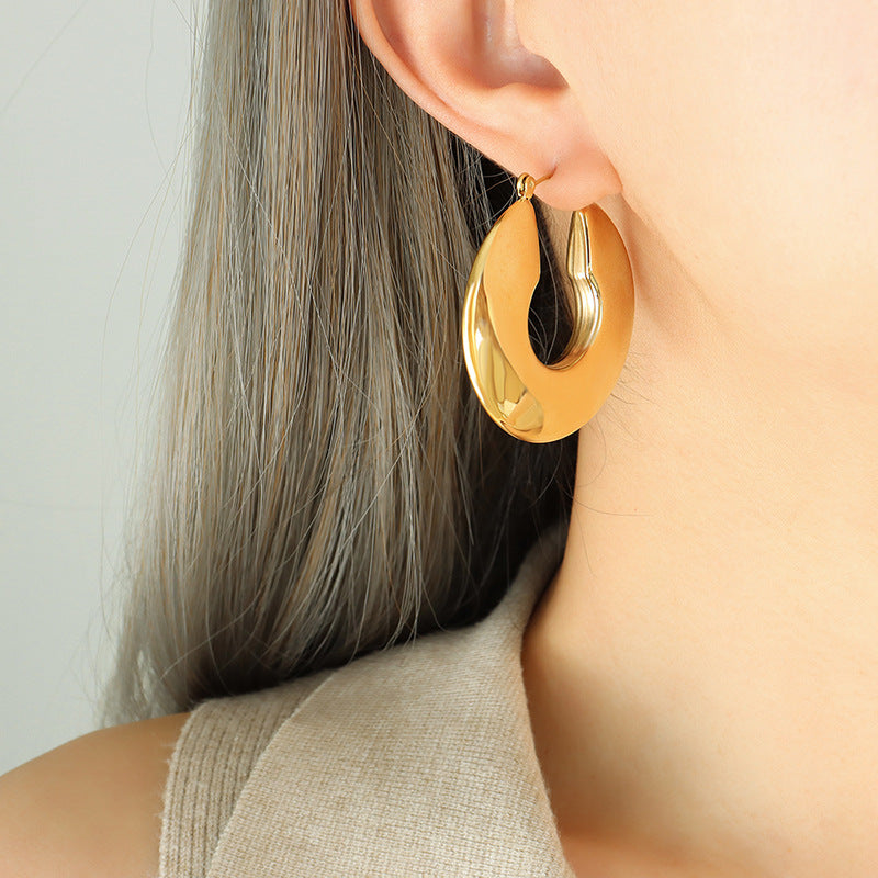 Boucles d'oreilles anneau doré Sol