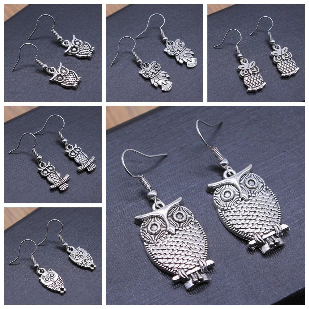 Boucles d'oreilles Tomettes Hibou Bohème Vintage