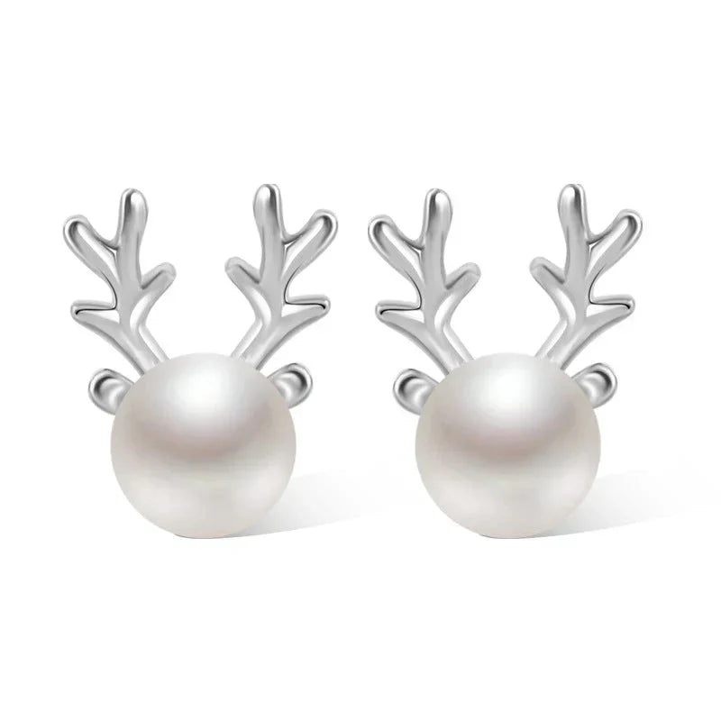 Boucles d'oreilles Fines Renne Perle