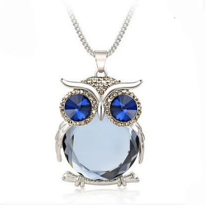 Collier Pendentif Hibou Cristal