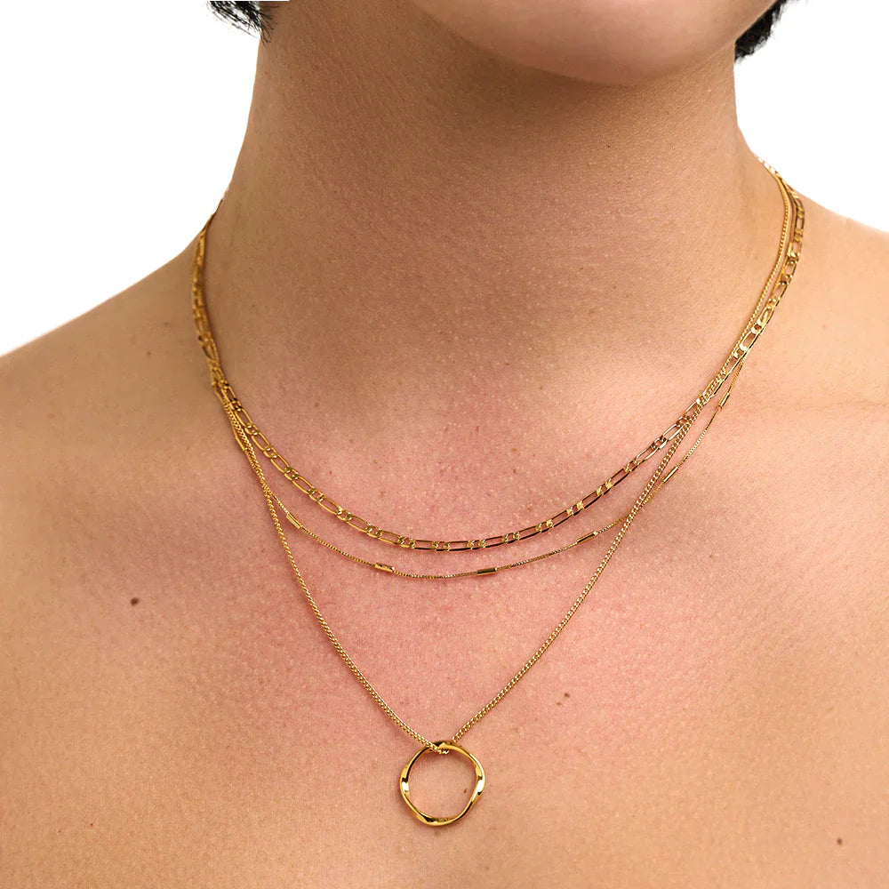 Collier Cercle Ouvert Triple Rang | Or