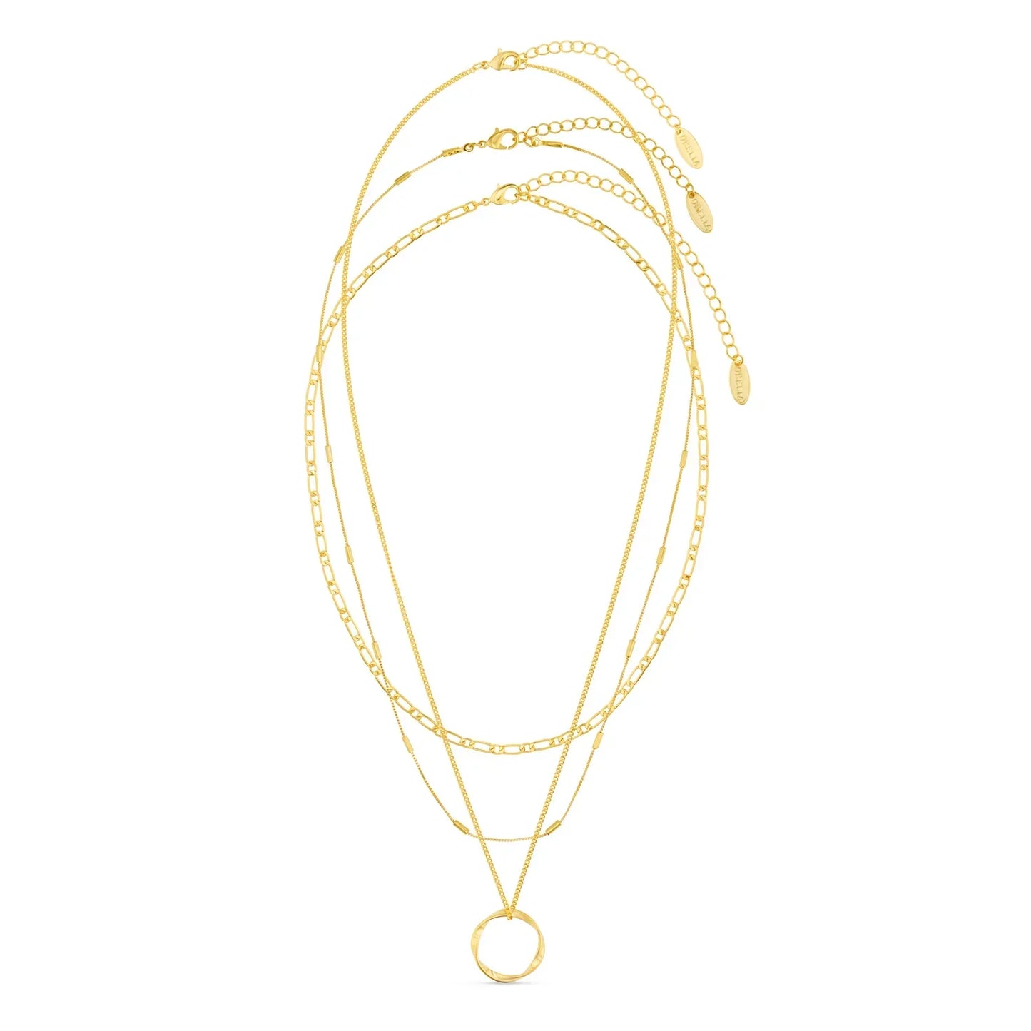 Collier Open Circle Three Row | Or Blanc