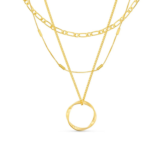 Collier Cercle Ouvert Triple Rang | Or