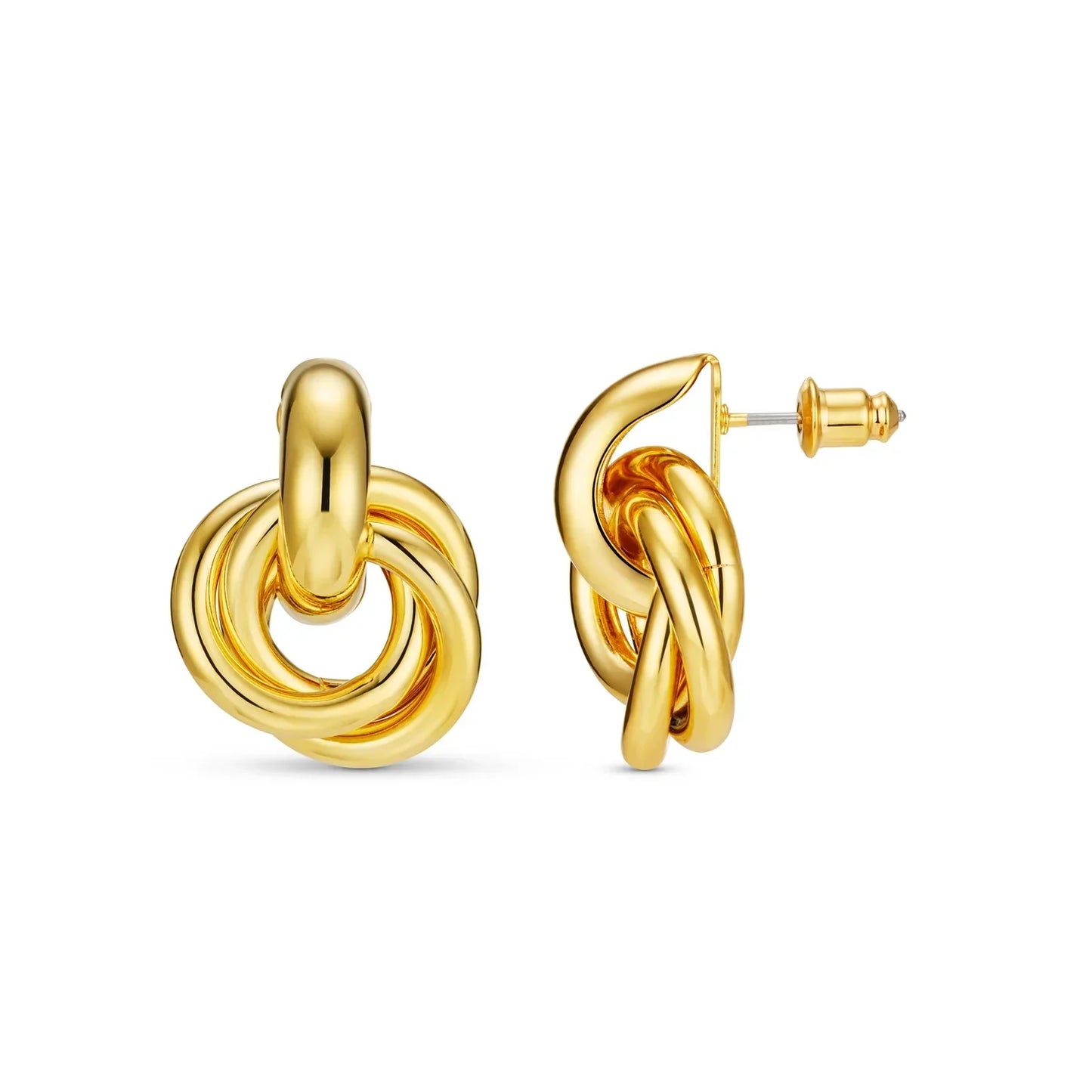 Boucles d'oreilles Statement Interlocking | Or Blanc
