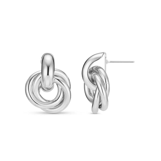 Boucles d'oreilles Statement Interlocking | Or Blanc