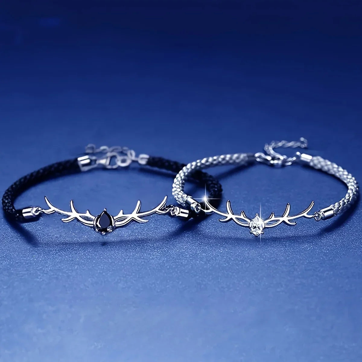 Bracelet Cœur Bois de Cerf avec Zircon