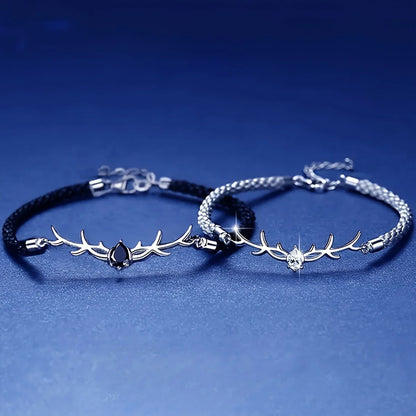 Bracelet Cœur Bois de Cerf avec Zircon