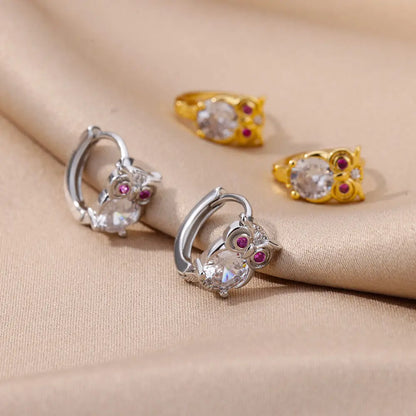 Boucles d'oreilles Cercles Animal Cristal