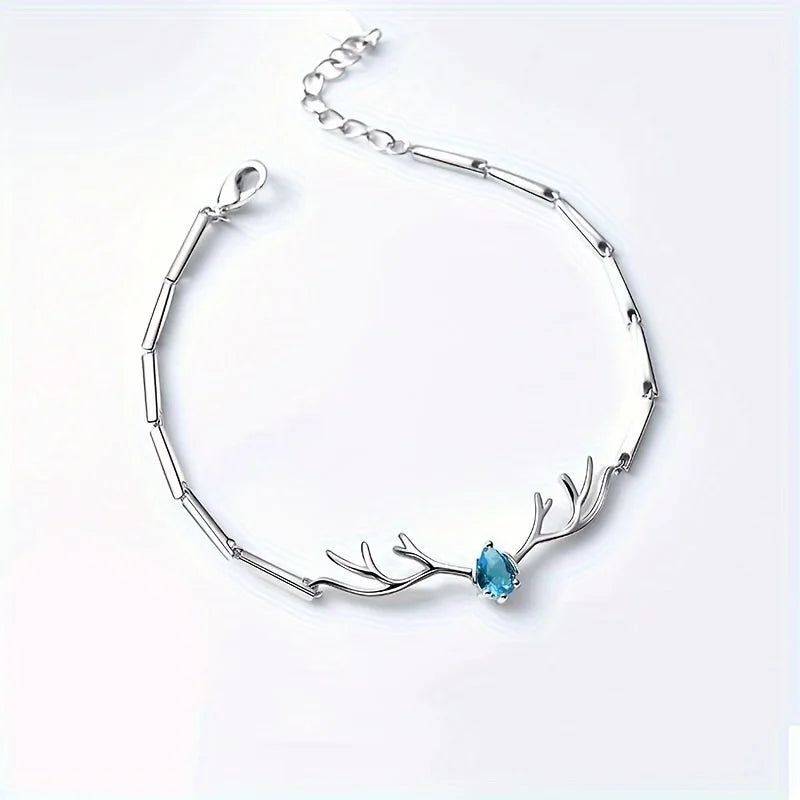 Bracelet Cœur Bois de Cerf avec Zircon