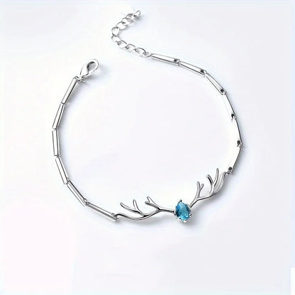 Bracelet Cœur Bois de Cerf avec Zircon