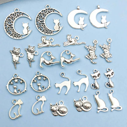 Collection Charmes Chat Argent Vintage
