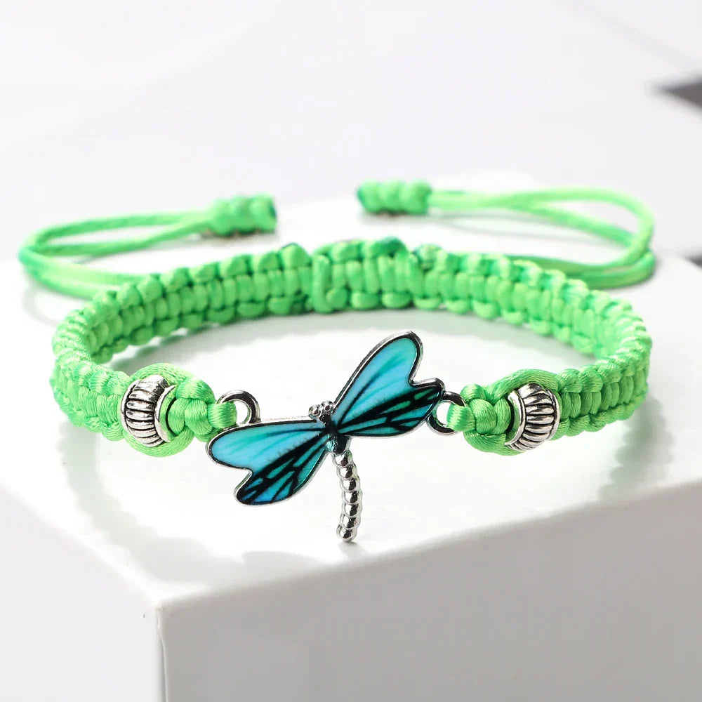 Bracelet Tissé Main Rêves de Libellule