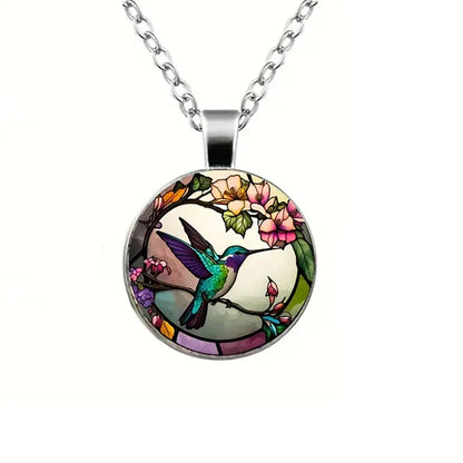 Collier Pendentif Colibri Dôme de Verre