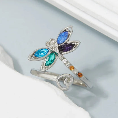 Bague Réglable Libellule Vintage