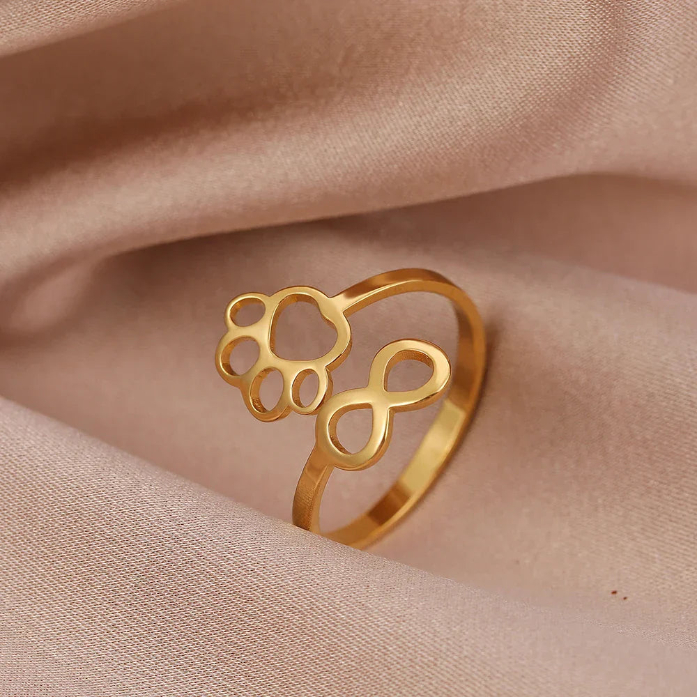 Bague Patte Infini Réglable – Acier Inoxydable
