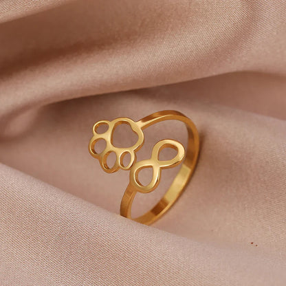 Bague Patte Infini Réglable – Acier Inoxydable
