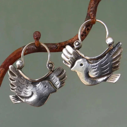 Boucles d'oreilles Tomettes d'Oiseau Boho – Ton Argent
