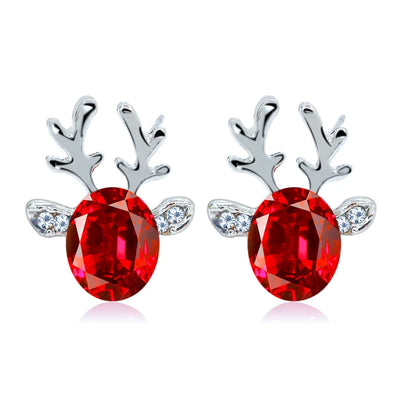 Boucles d'oreilles Fêtes Renne Cristal