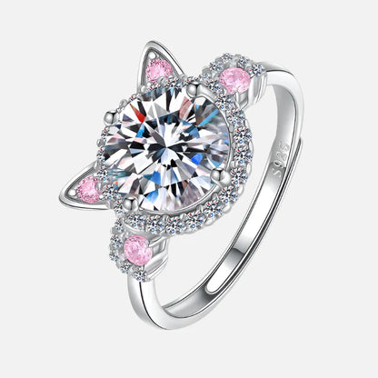 Bague Oreilles de Chat Réglable avec Zircone