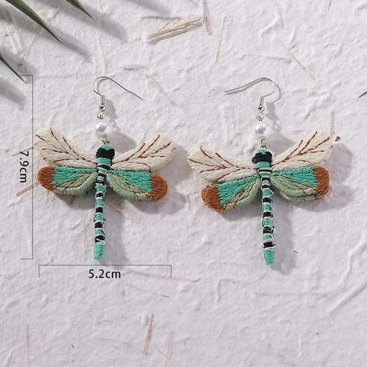 Boucles d'oreilles Libellule Brodées Bohème