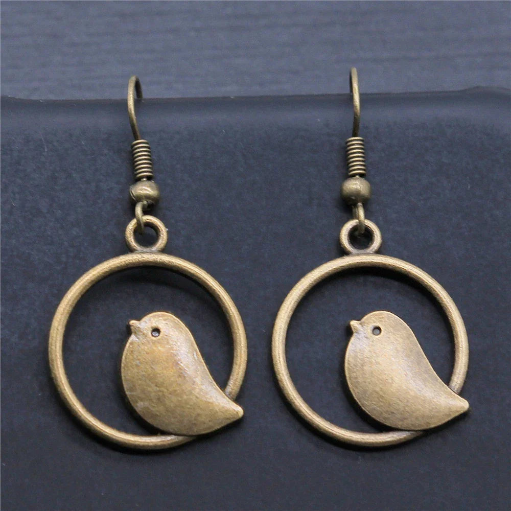 Boucles d'oreilles Tomettes Charme Oiseau Vintage – Bijou Boho Fait Main