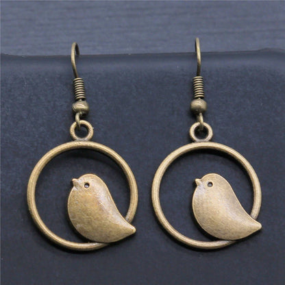 Boucles d'oreilles Tomettes Charme Oiseau Vintage – Bijou Boho Fait Main