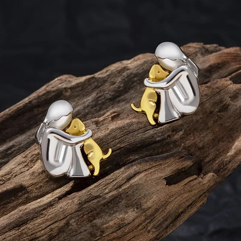 Boucles d'oreilles Câlin Bicolores Argent et Or