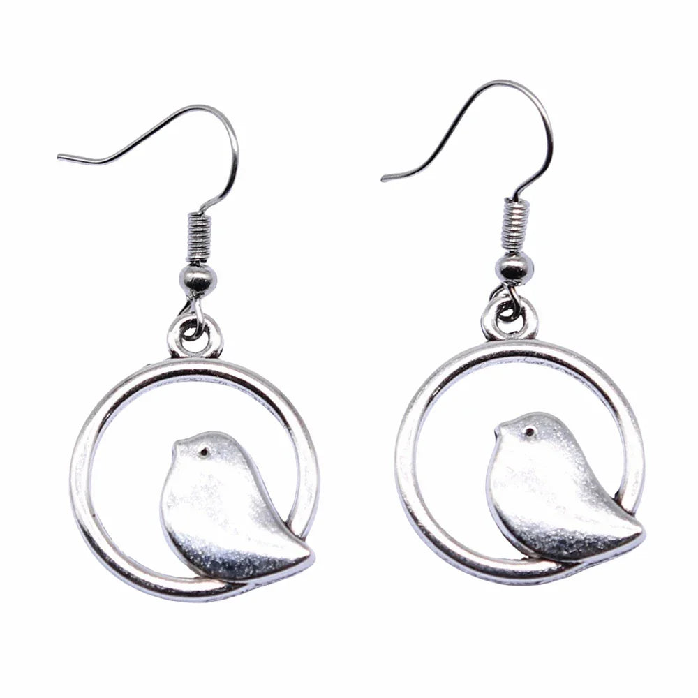 Boucles d'oreilles Tomettes Charme Oiseau Vintage – Bijou Boho Fait Main