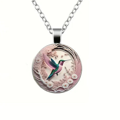 Collier Pendentif Colibri Dôme de Verre