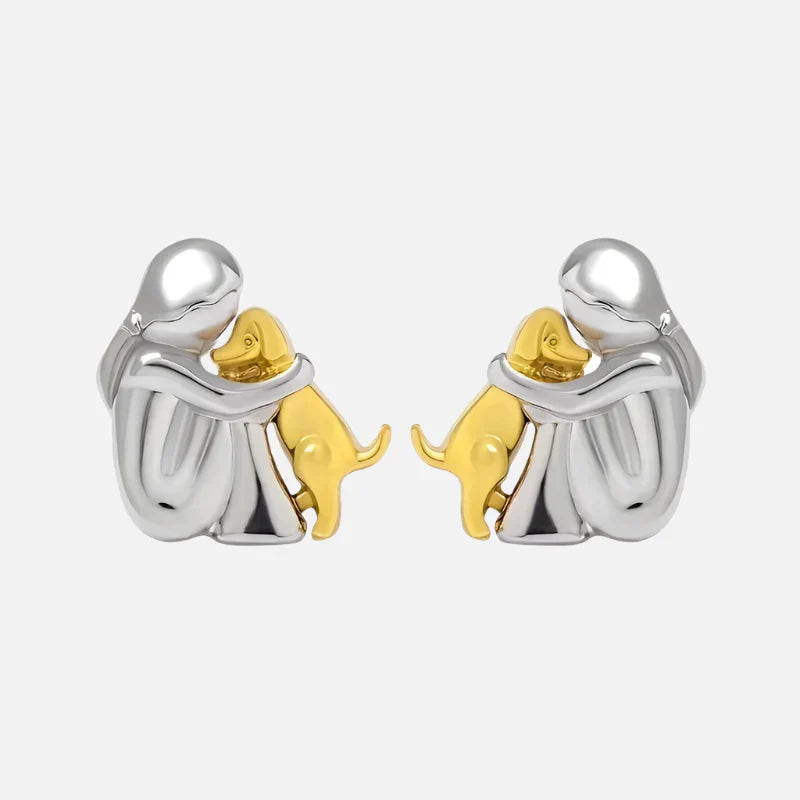 Boucles d'oreilles Câlin Bicolores Argent et Or