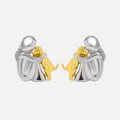 Boucles d'oreilles Câlin Bicolores Argent et Or