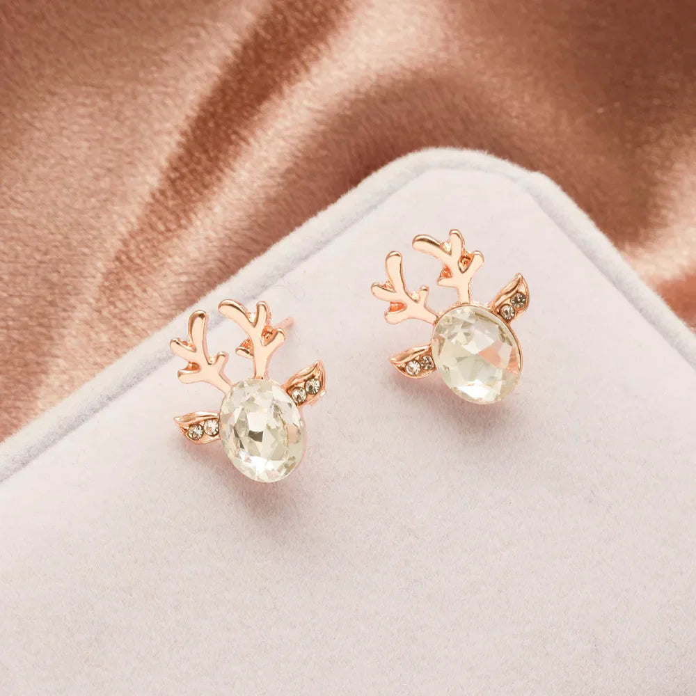 Boucles d'oreilles Fêtes Renne Cristal