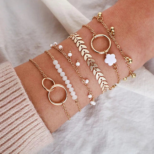 Pack de bracelets boho en or