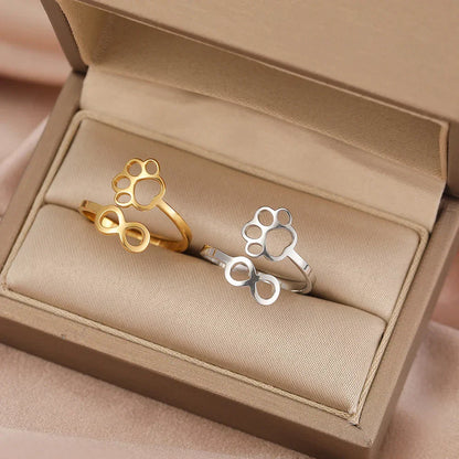 Bague Patte Infini Réglable – Acier Inoxydable