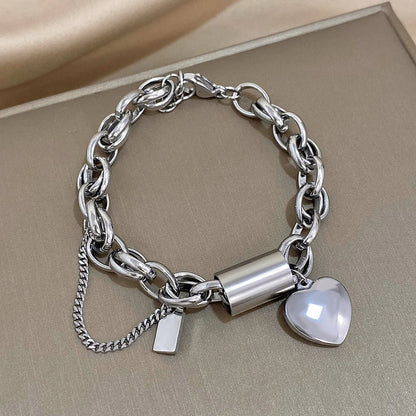 Bracelet Heartened Chunky | Or Blanc