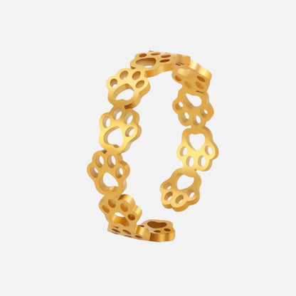 Bague Empreinte Patte Réglable – En Acier Inoxydable