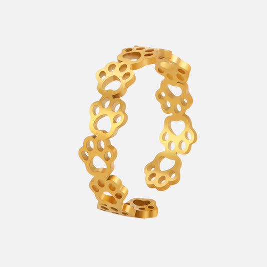 Bague Empreinte Patte Réglable – En Acier Inoxydable