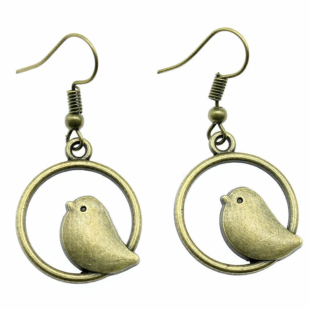 Boucles d'oreilles Tomettes Charme Oiseau Vintage – Bijou Boho Fait Main