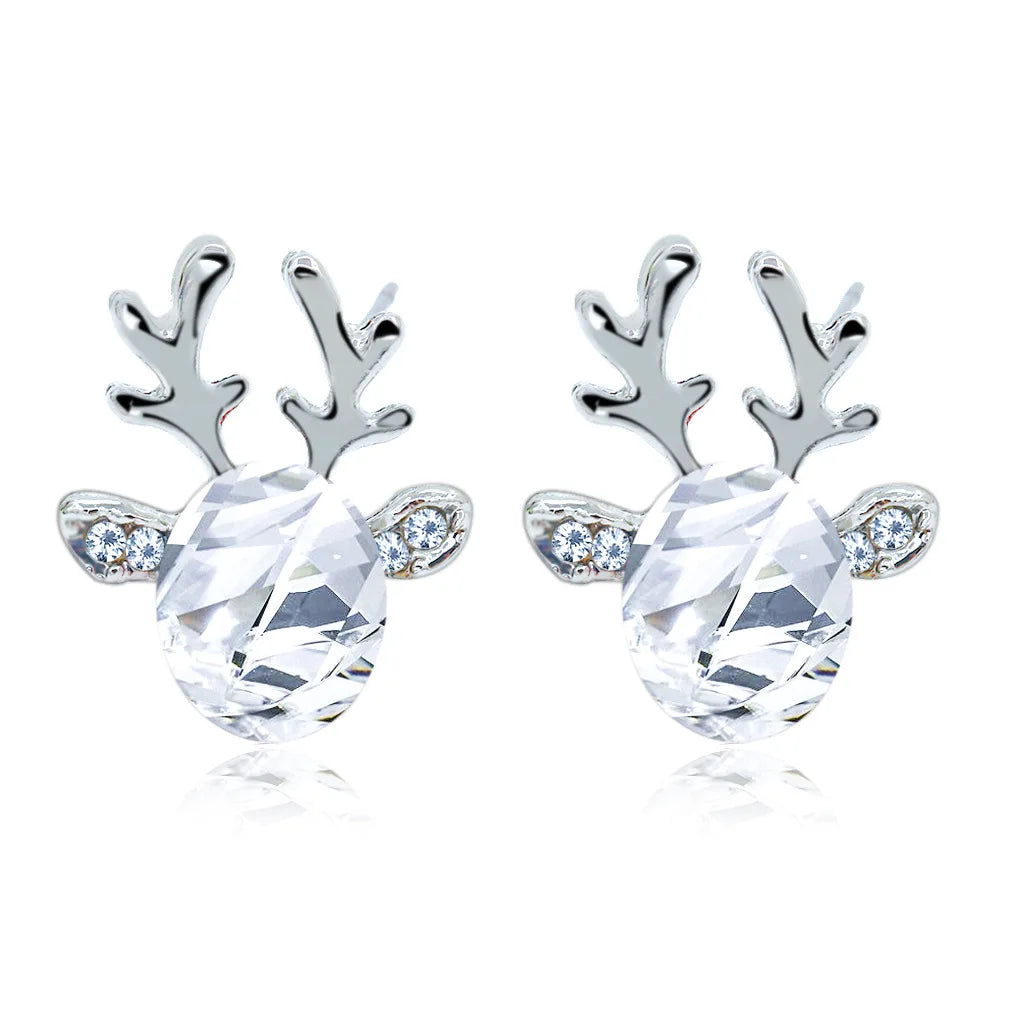 Boucles d'oreilles Fêtes Renne Cristal