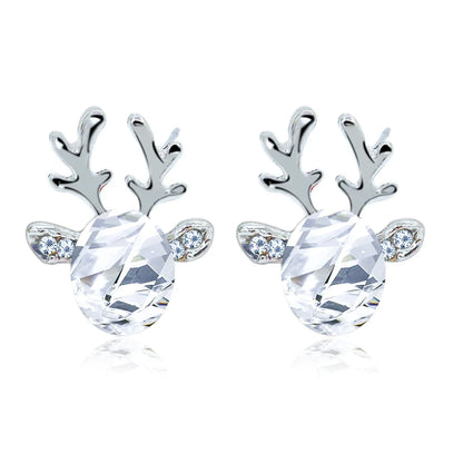 Boucles d'oreilles Fêtes Renne Cristal