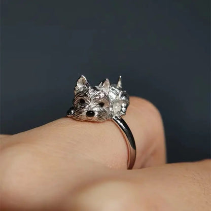 Bague Chien Réglable Rétro