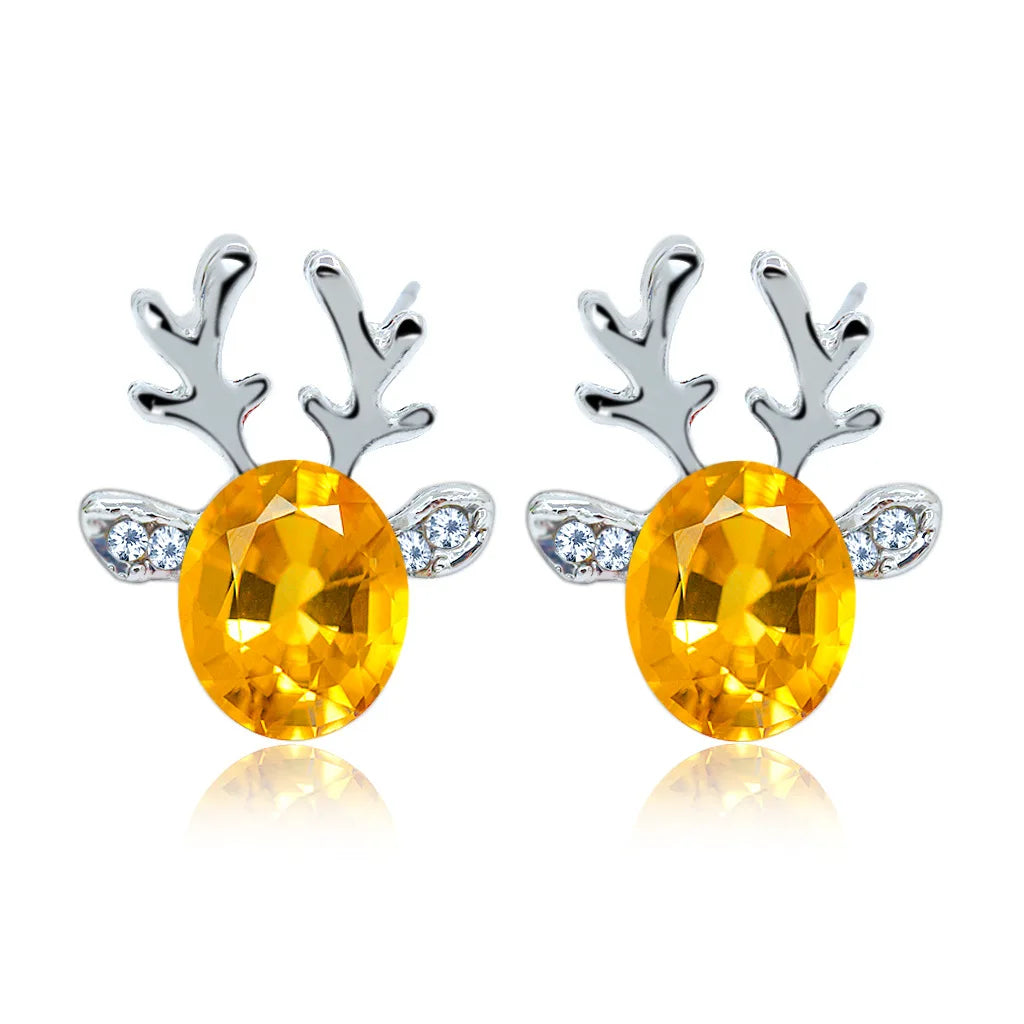 Boucles d'oreilles Fêtes Renne Cristal