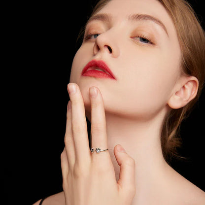 Bague Patte en Argent Sterling 925 – Réglable avec Zircone et Émail