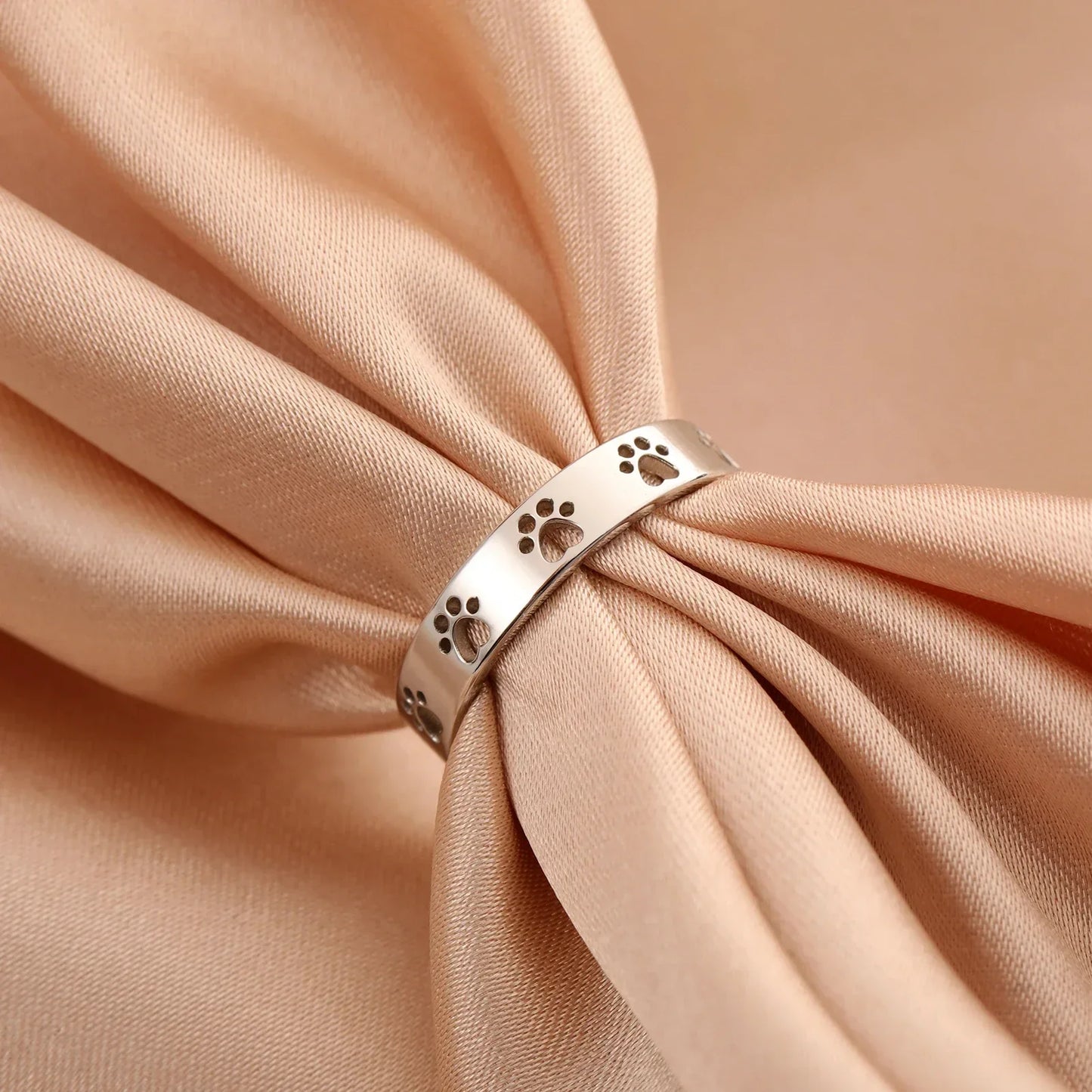 Bague Empreinte Patte Ton Or – Acier Inoxydable