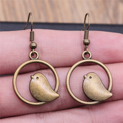 Boucles d'oreilles Tomettes Charme Oiseau Vintage – Bijou Boho Fait Main