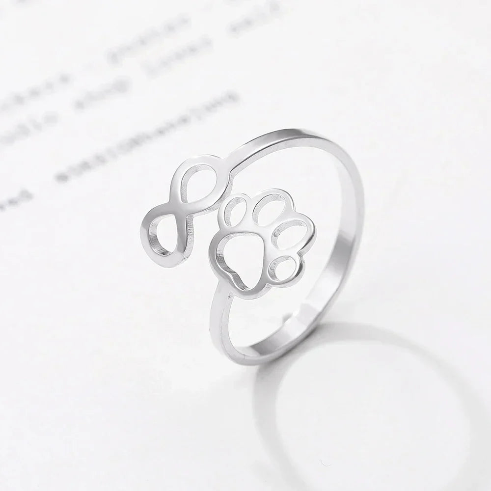 Bague Patte Infini Réglable – Acier Inoxydable