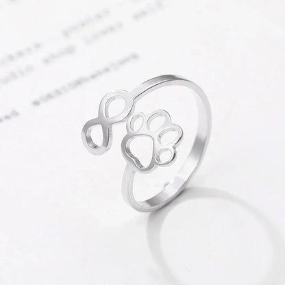 Bague Patte Infini Réglable – Acier Inoxydable