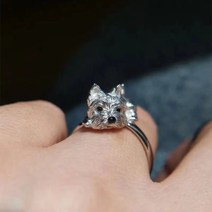 Bague Chien Réglable Rétro