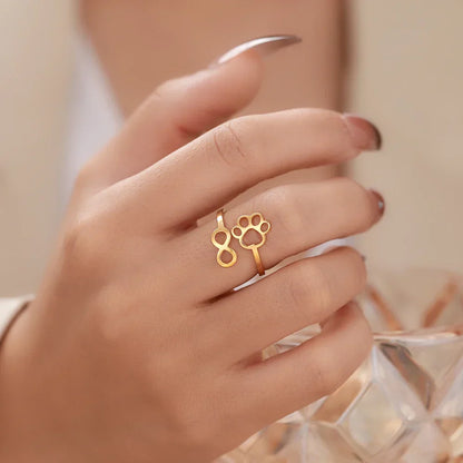 Bague Patte Infini Réglable – Acier Inoxydable