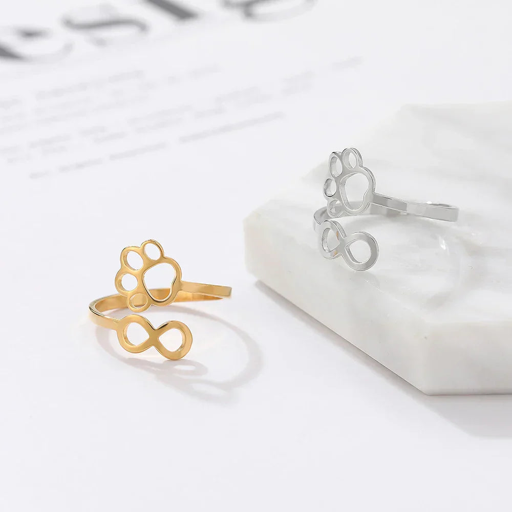 Bague Patte Infini Réglable – Acier Inoxydable